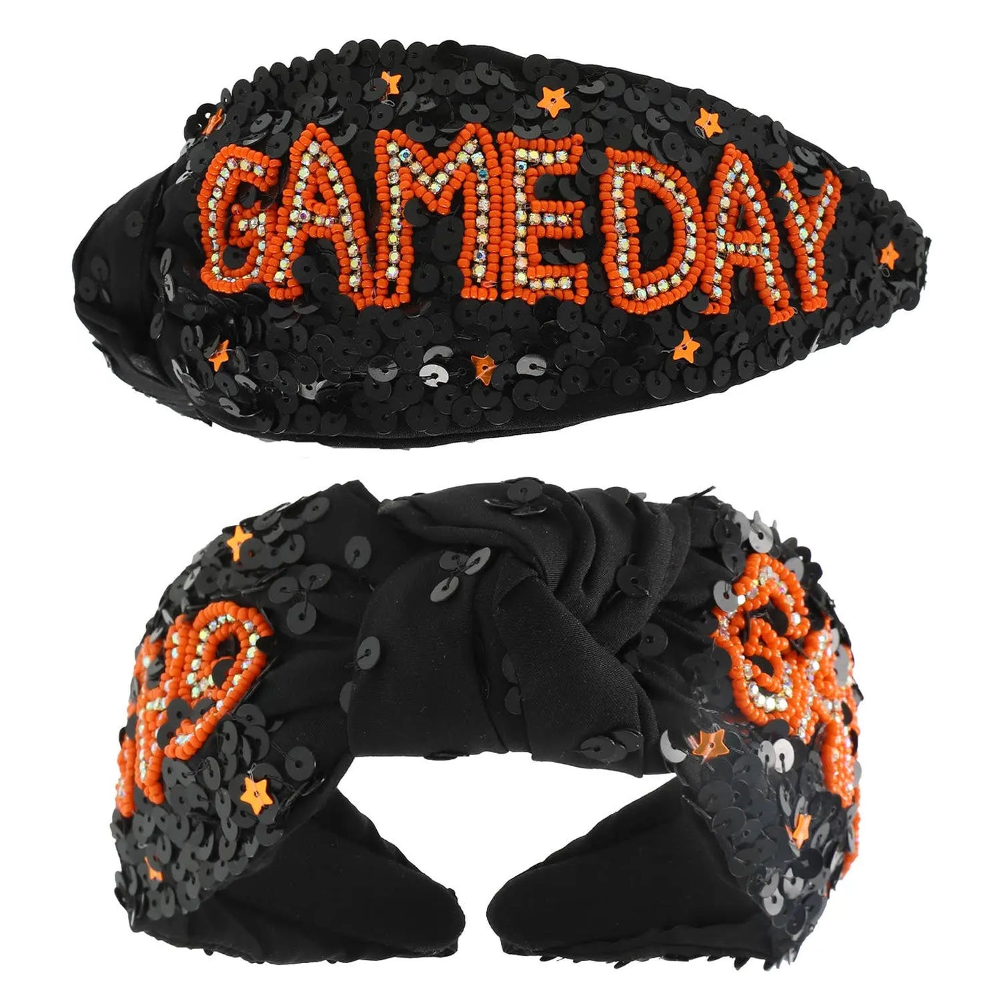 Game Day Top Knotted Jeweled Beaded Headband SP Sophia Collection