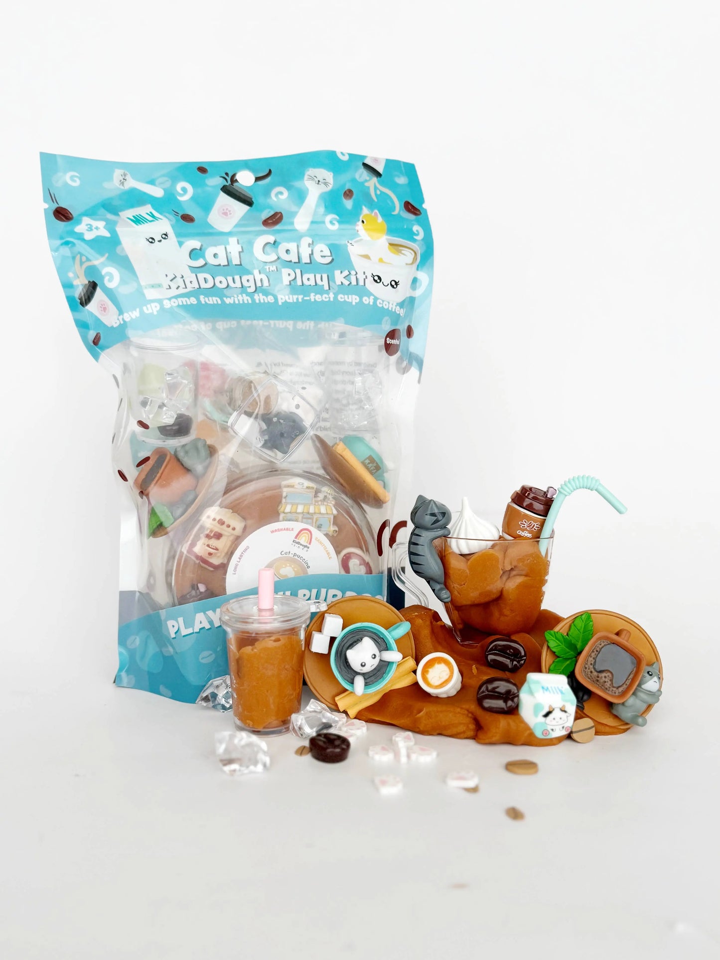 Cat Cafe KidDough Play Kit Earth Grown KidDoughs (KidDoughs by EGKD)