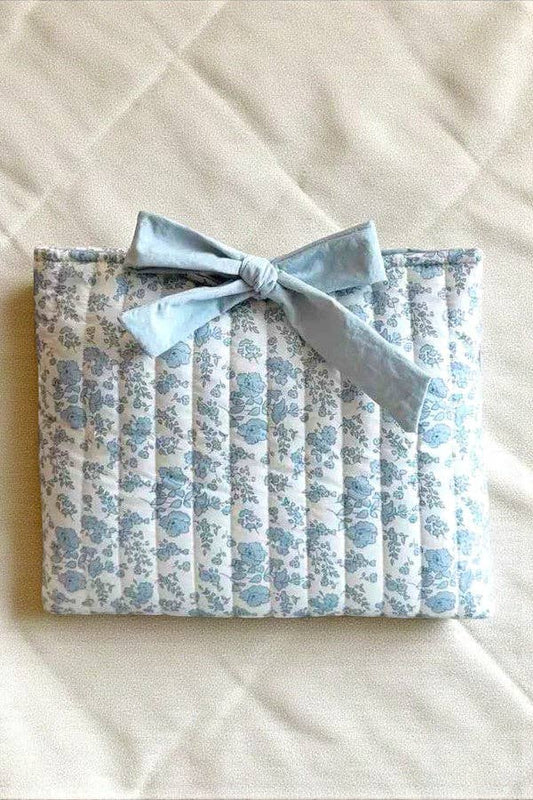 Phoebe Blue Floral Bible Cover Nash Grey