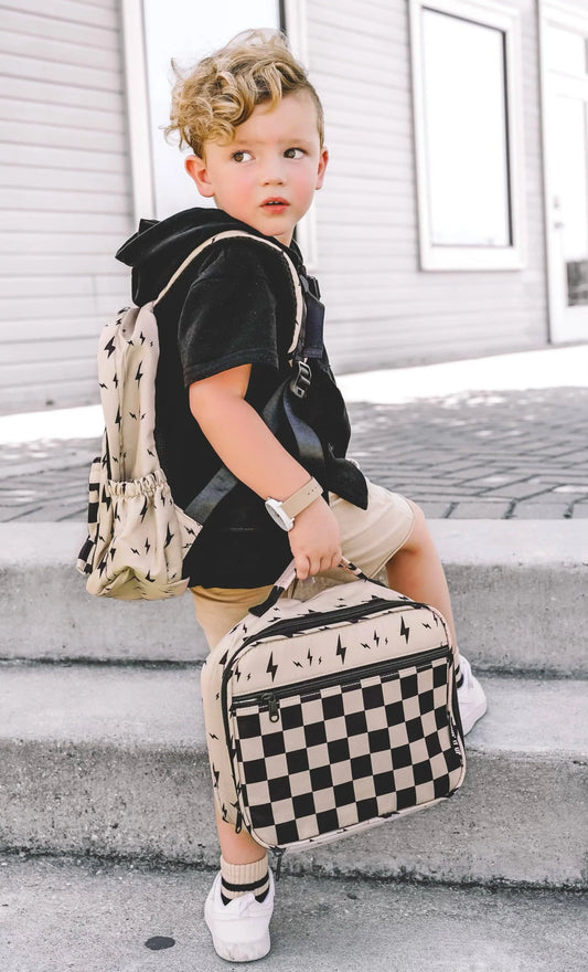Beige Bolt Lunch Box Kickin it up Socks