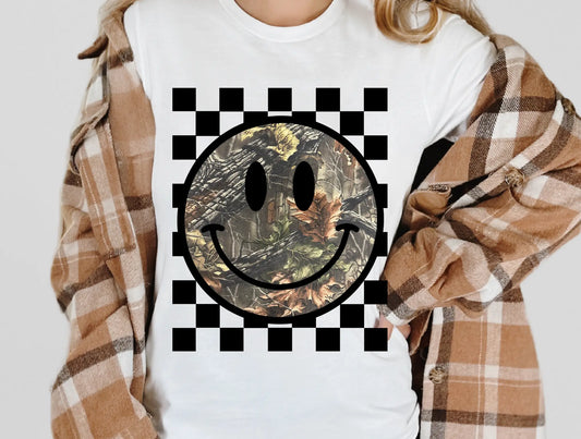 Camo smile face checkered - Branded By Barta