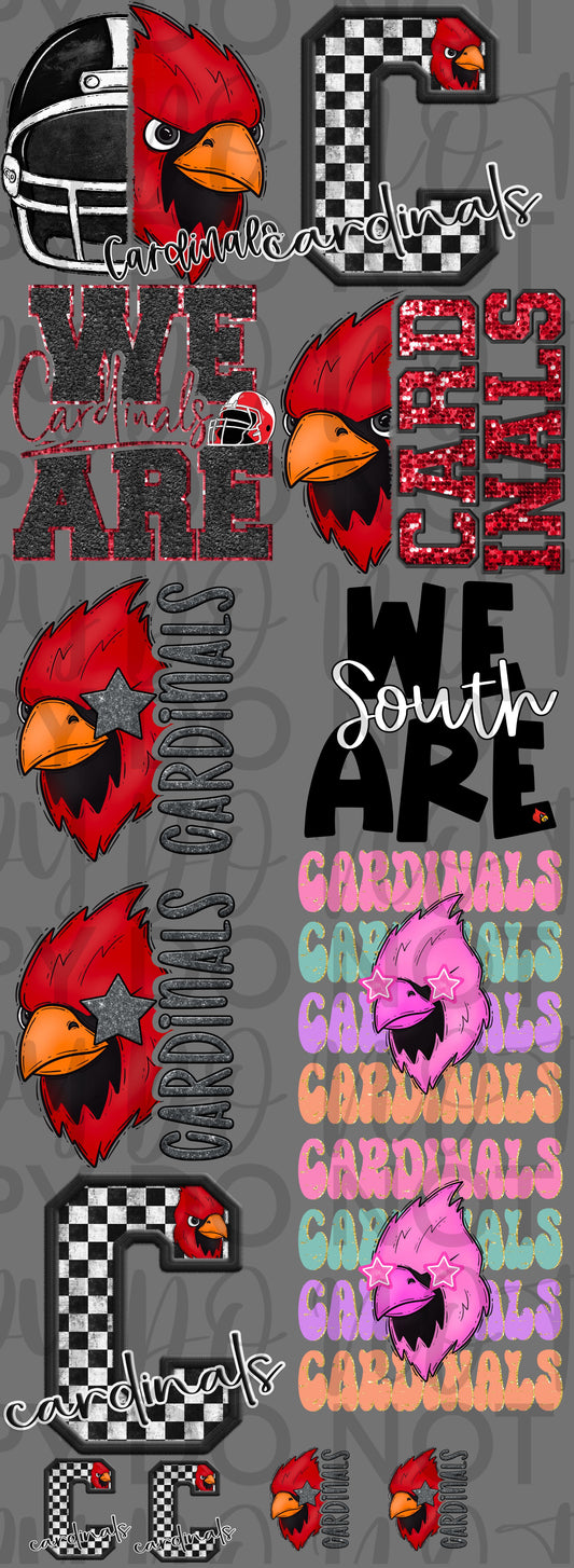 Cardinal 1 Pre Made gang sheet