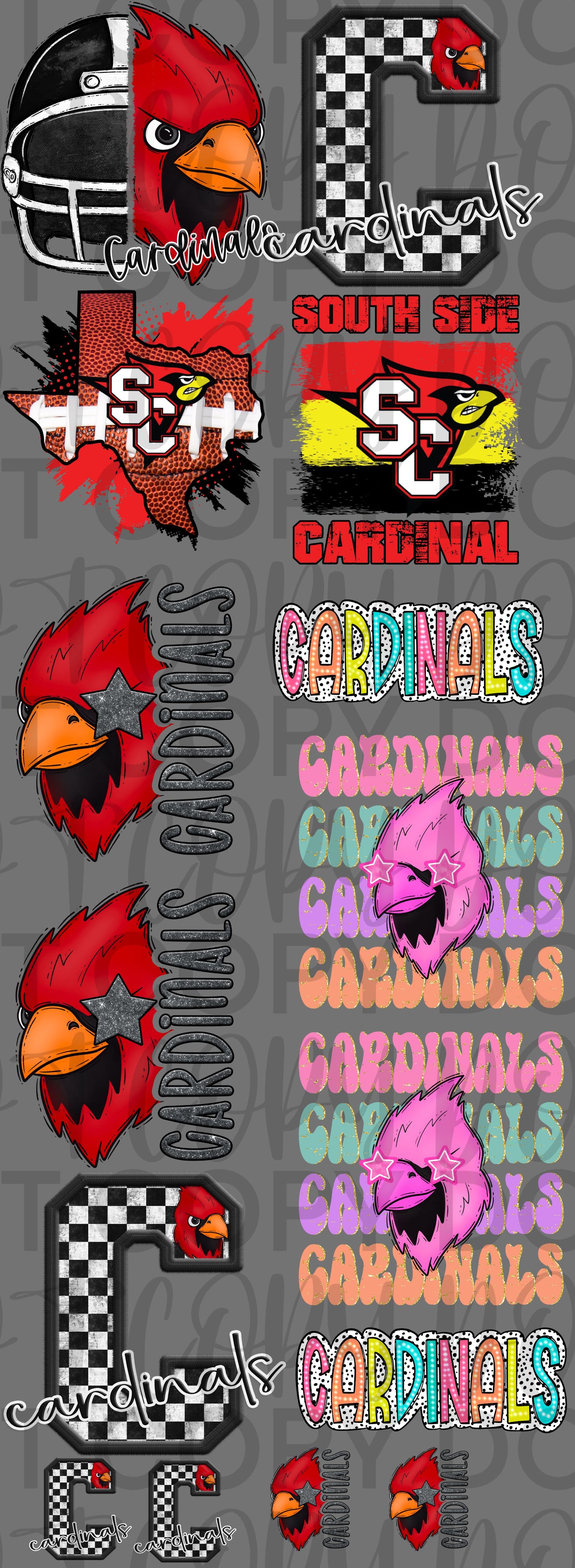 Cardinal Pre Made gang sheet