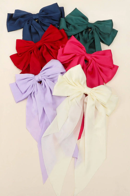 Fashion Fabric Bow Ribbon Barrette Hair Clip SP Sophia Collection