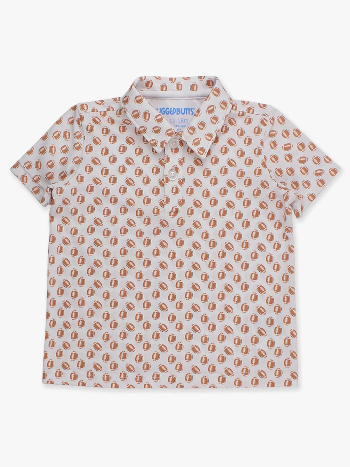 Boys Football Frenzy Knit Short Sleeve Performance Polo RuffleButts + RuggedButts