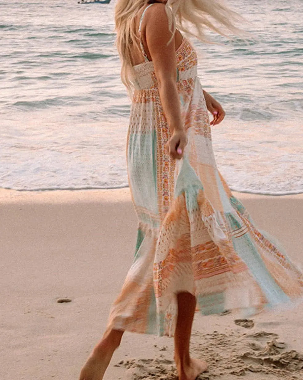 Boho Floral Square Neck Sundress - Branded By Barta