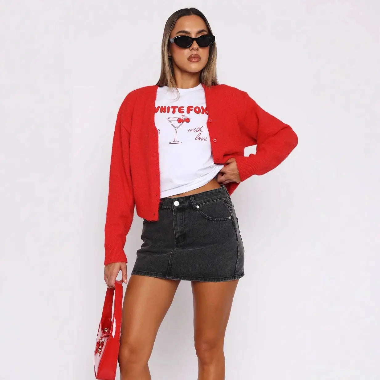 Vintage Stretch Slim Fit Denim Mini Skirt Lily Clothing