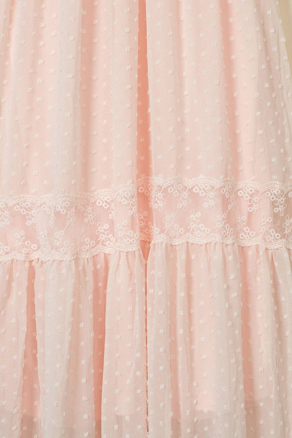 Swiss Dot Lace Trim Maxi Dress - Branded By Barta