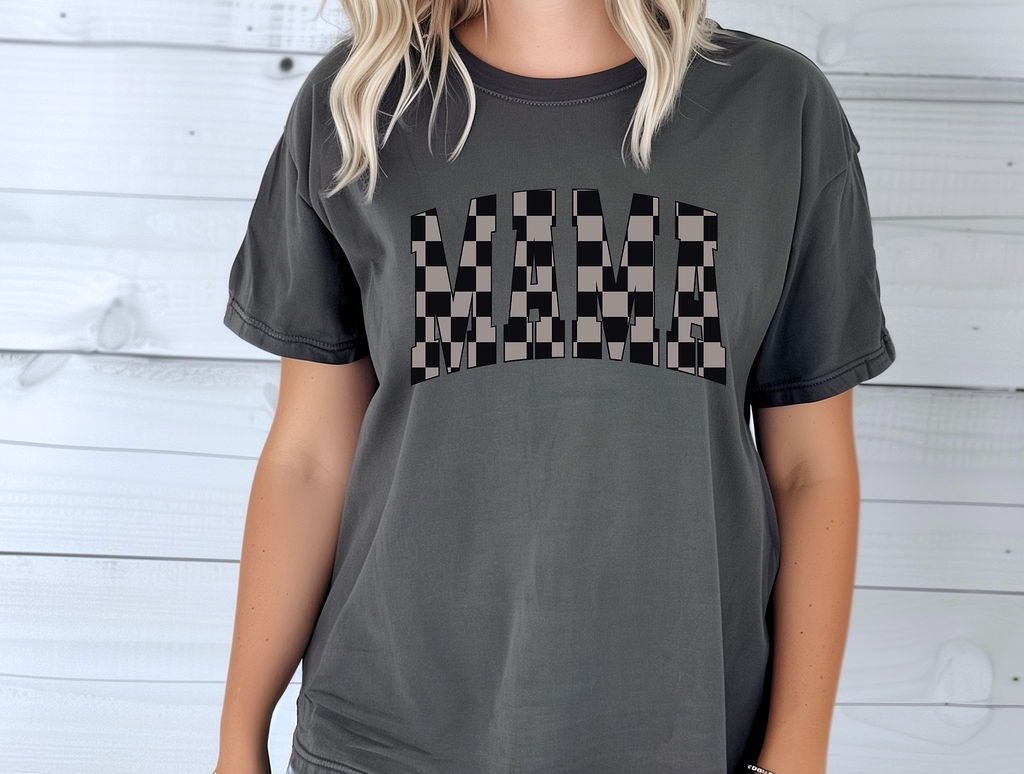 Mama Checkered Black & Gray