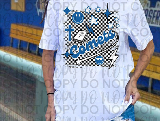 Comets Checkered Rertro Boy Tee