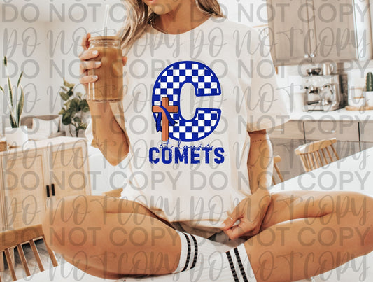 Checkered C Comets cross