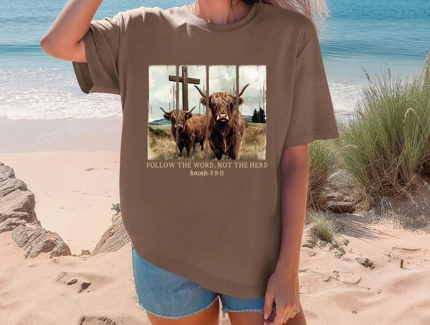 Highland cow with cross brandedbybarta