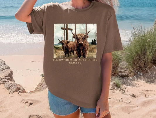 Highland cow with cross brandedbybarta