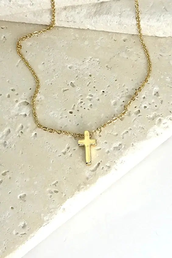 Classic Mini Cross Necklace Branded By Barta