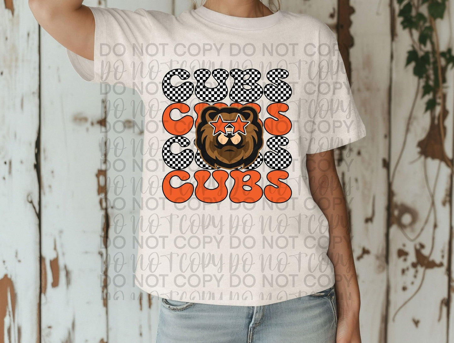 Cubs checkered stacked