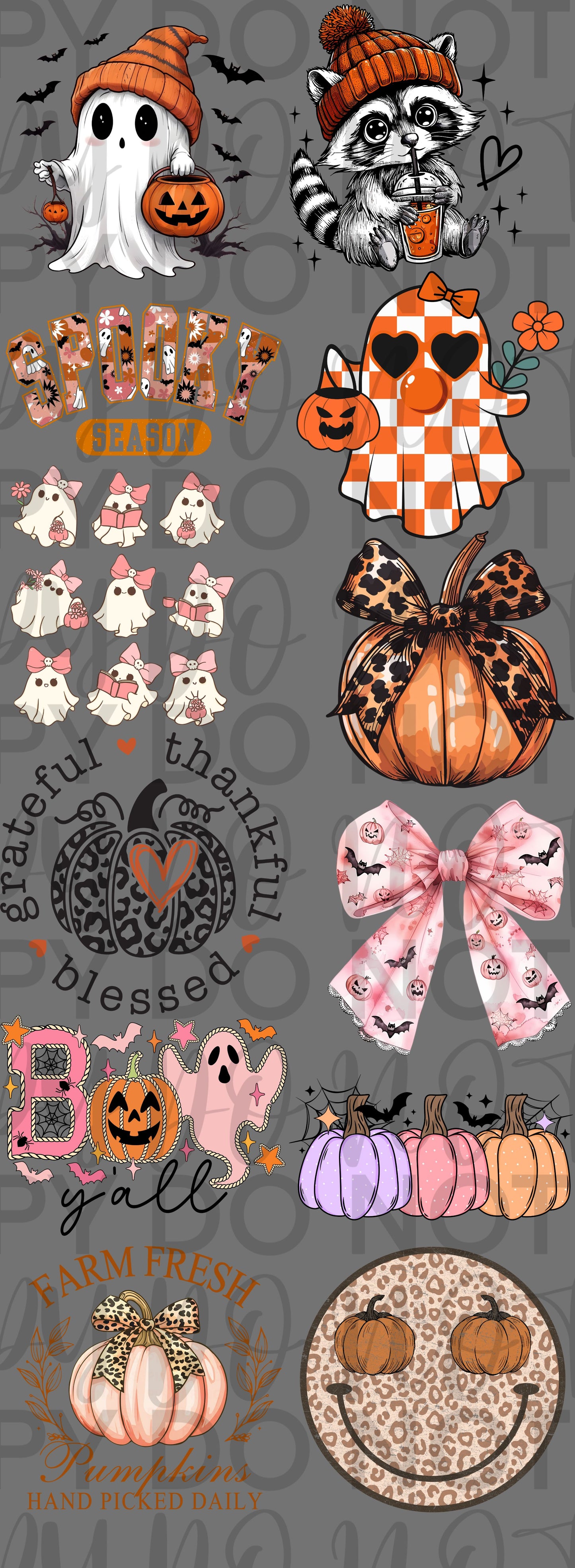 Cute halloween Pre Made gang sheet