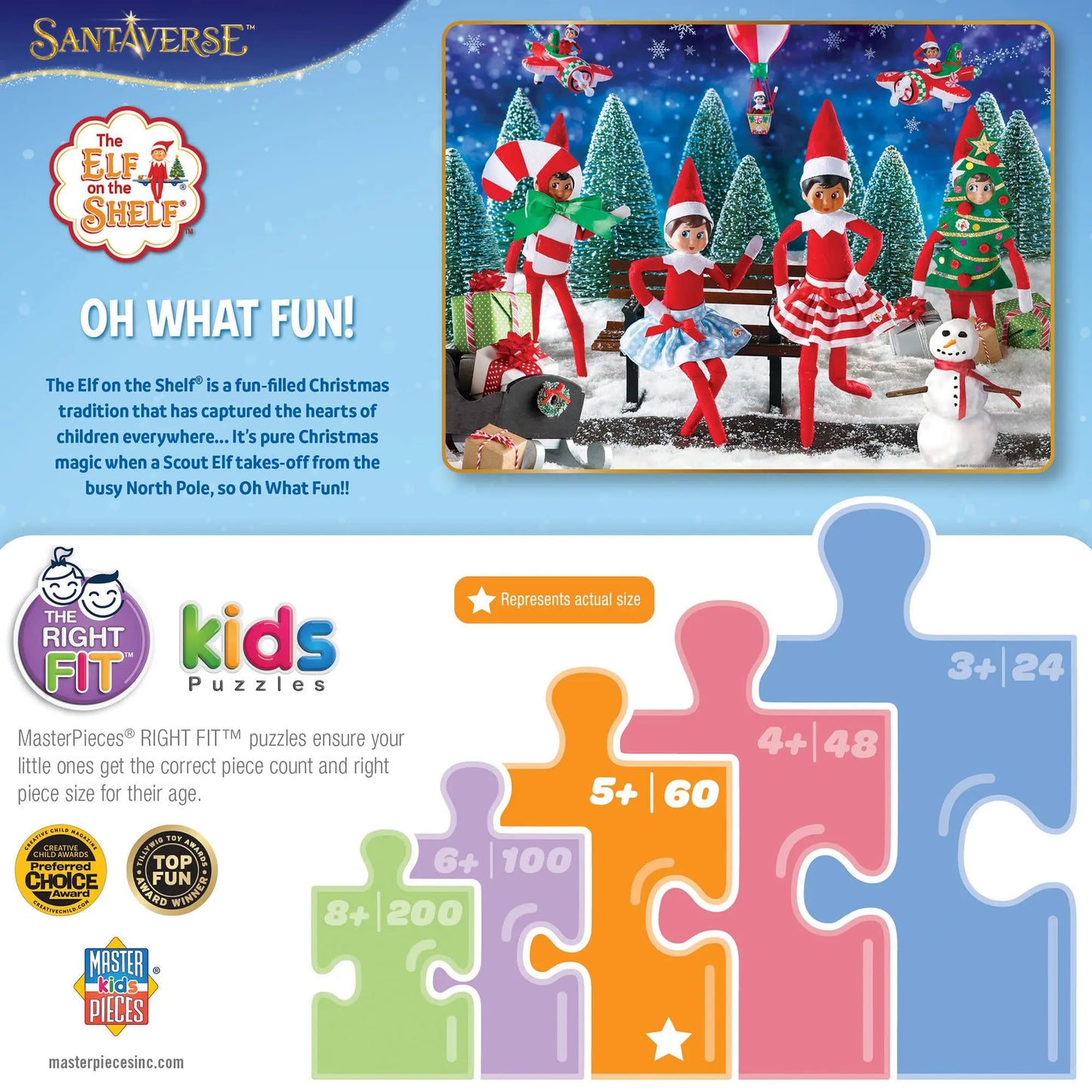 Elf on the Shelf - Oh What Fun 60 Piece Puzzle Masterpieces Puzzles