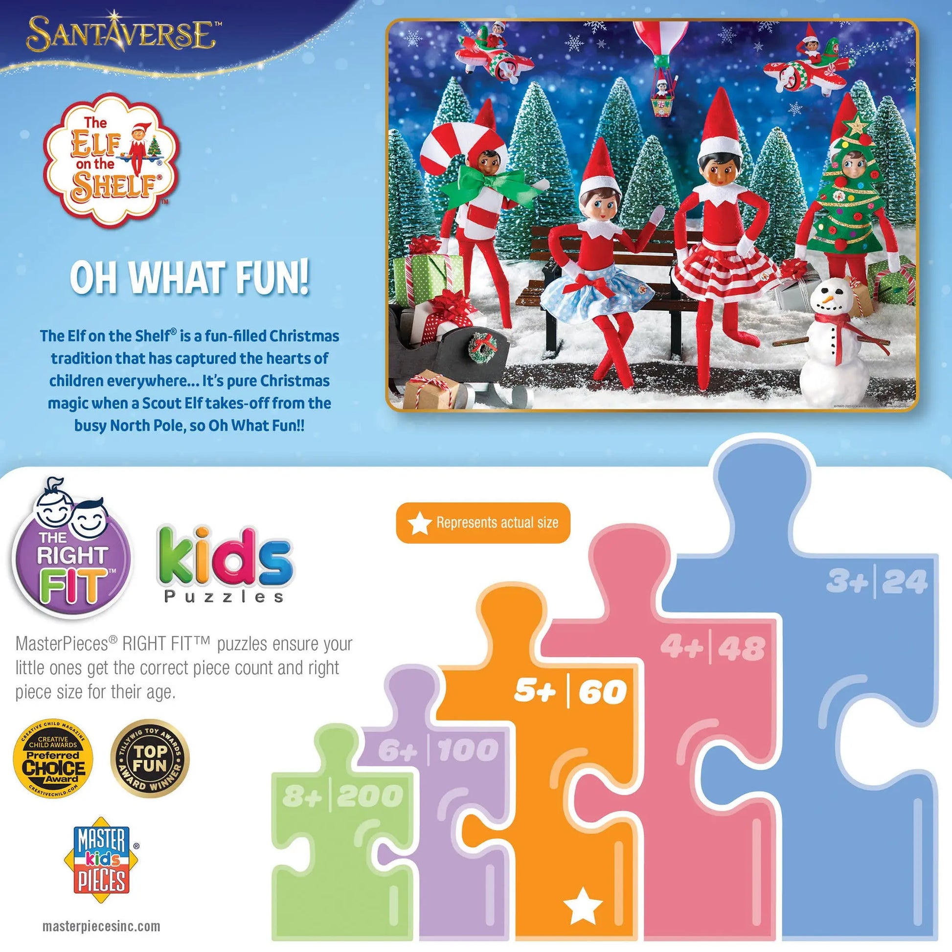Elf on the Shelf - Oh What Fun 60 Piece Puzzle Masterpieces Puzzles