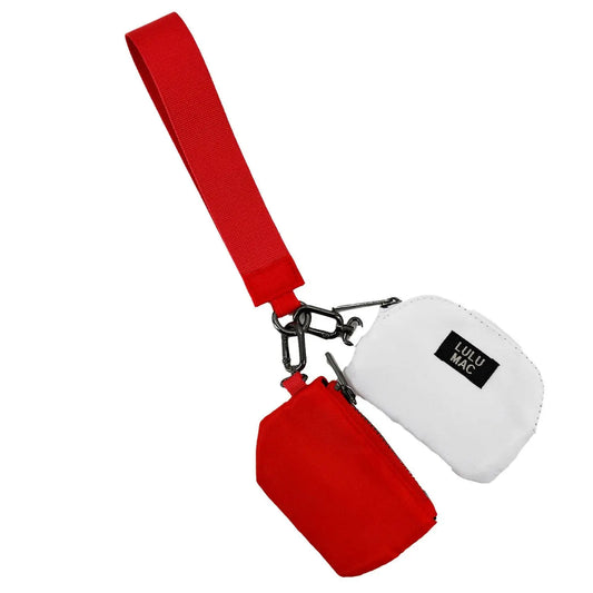 DP-8162 Red/White Lulu Mac Double Pouch Wristlets Girlie Girl Originals