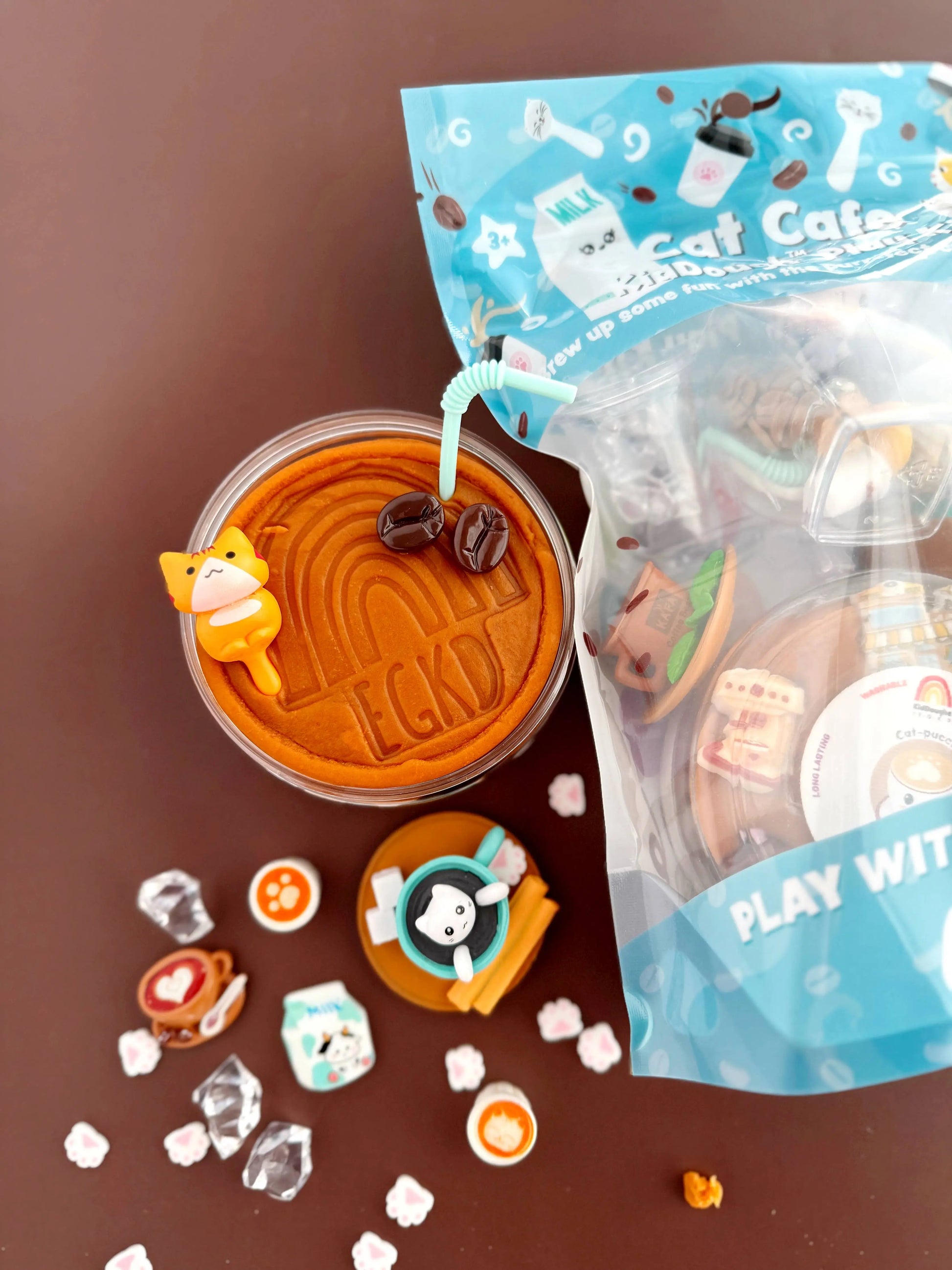 Cat Cafe KidDough Play Kit Earth Grown KidDoughs (KidDoughs by EGKD)