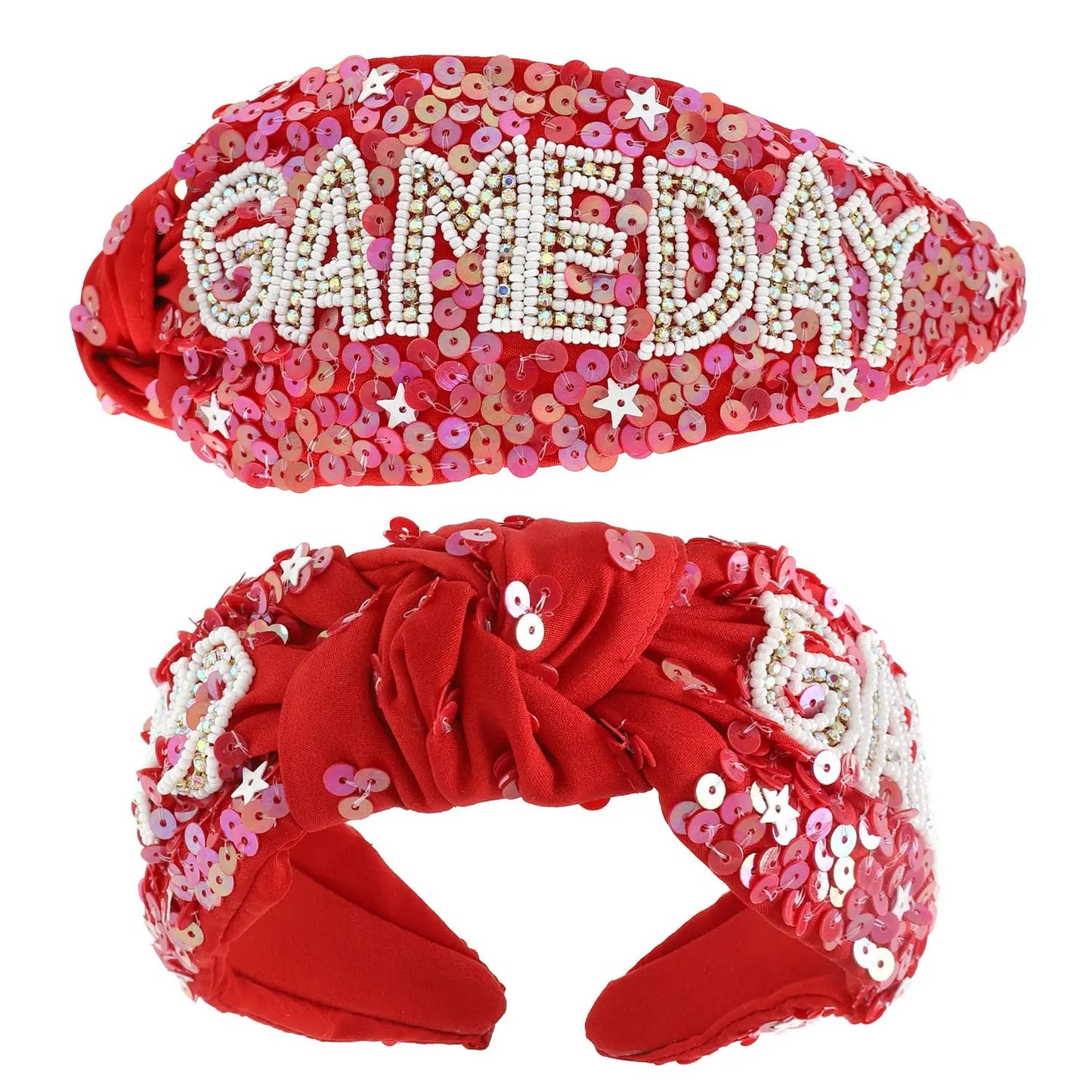 Game Day Top Knotted Jeweled Beaded Headband SP Sophia Collection