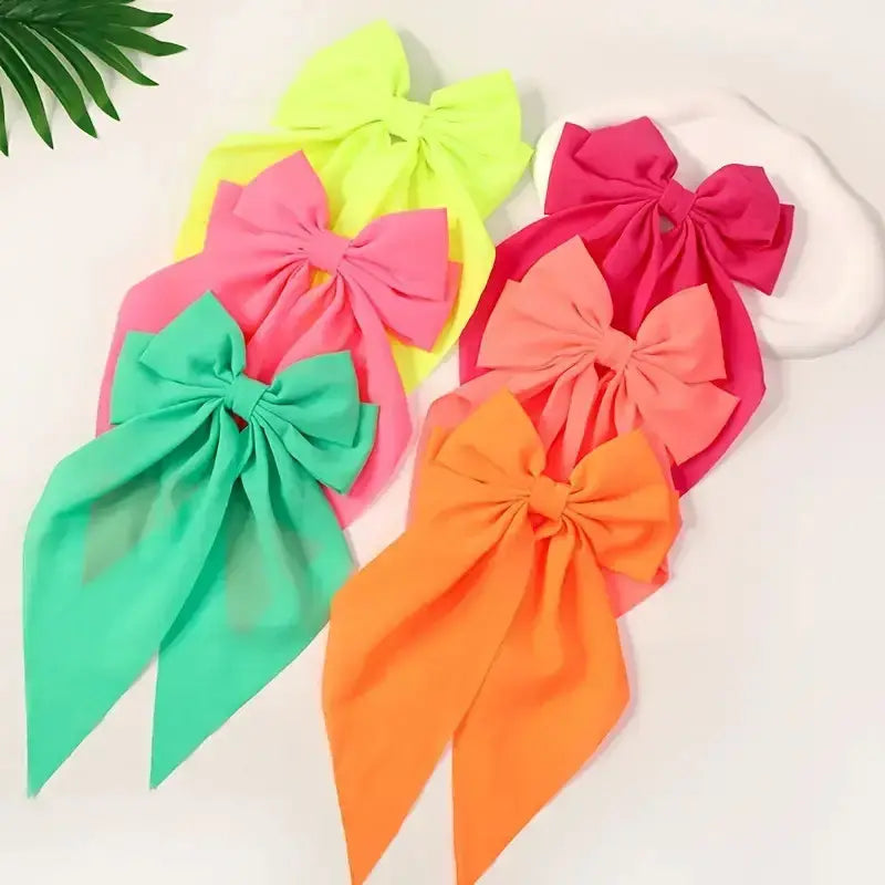 Summer Bright Colored Hair Bows - Branded By Barta