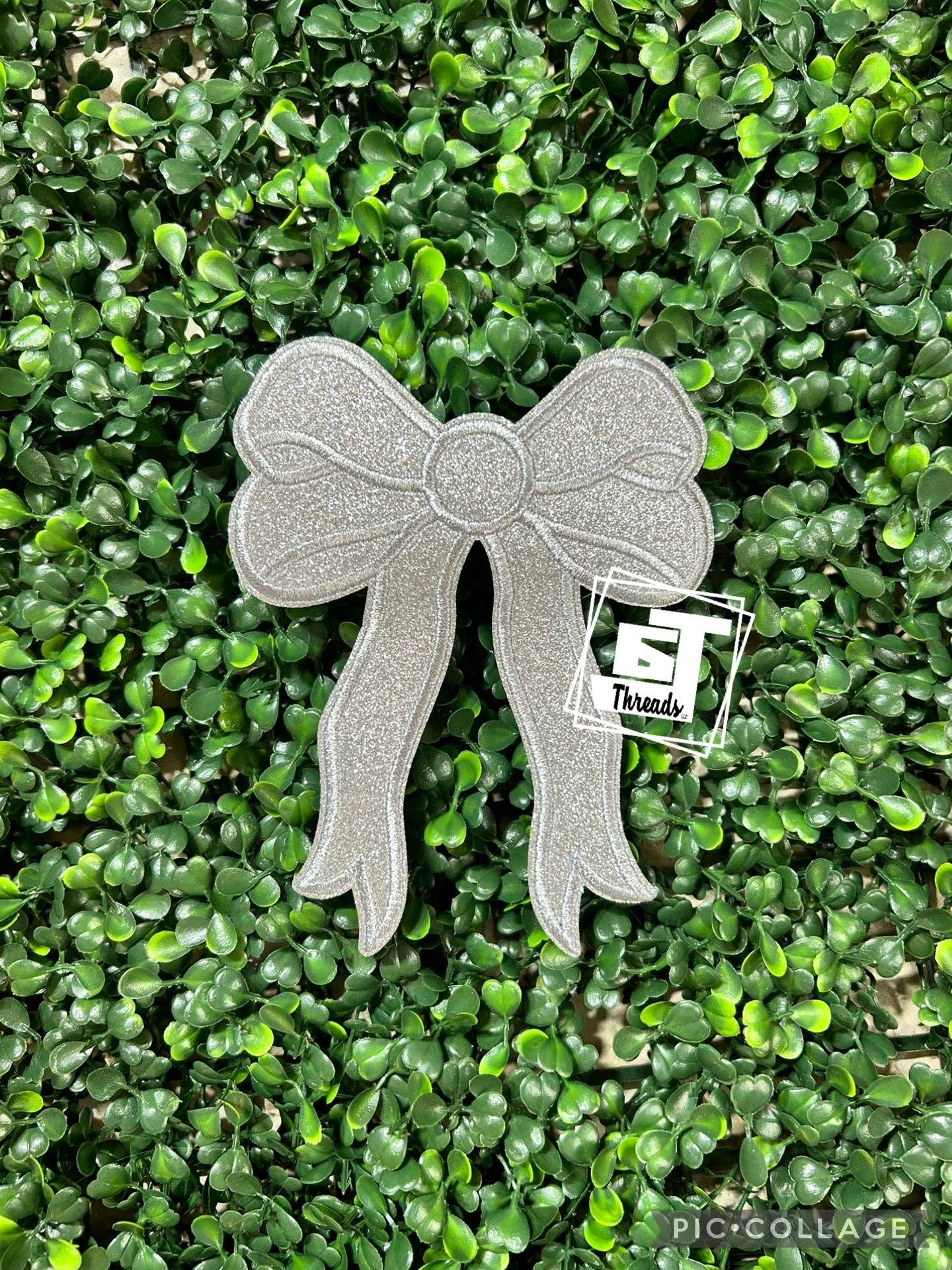 Glitter Bows(Set of 2) ....Patches Only 6j Threads LLC