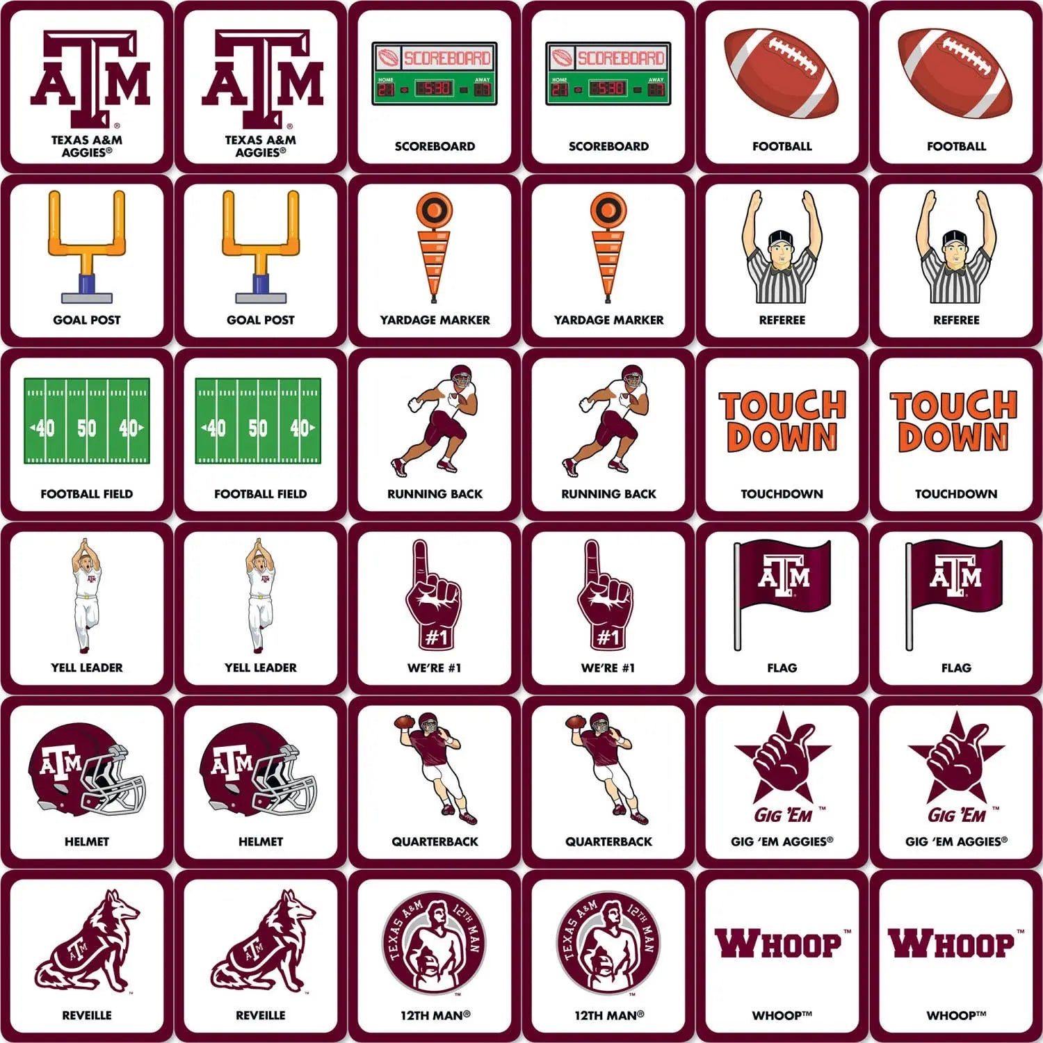 Texas A&M Aggies Matching Game Masterpieces Puzzles