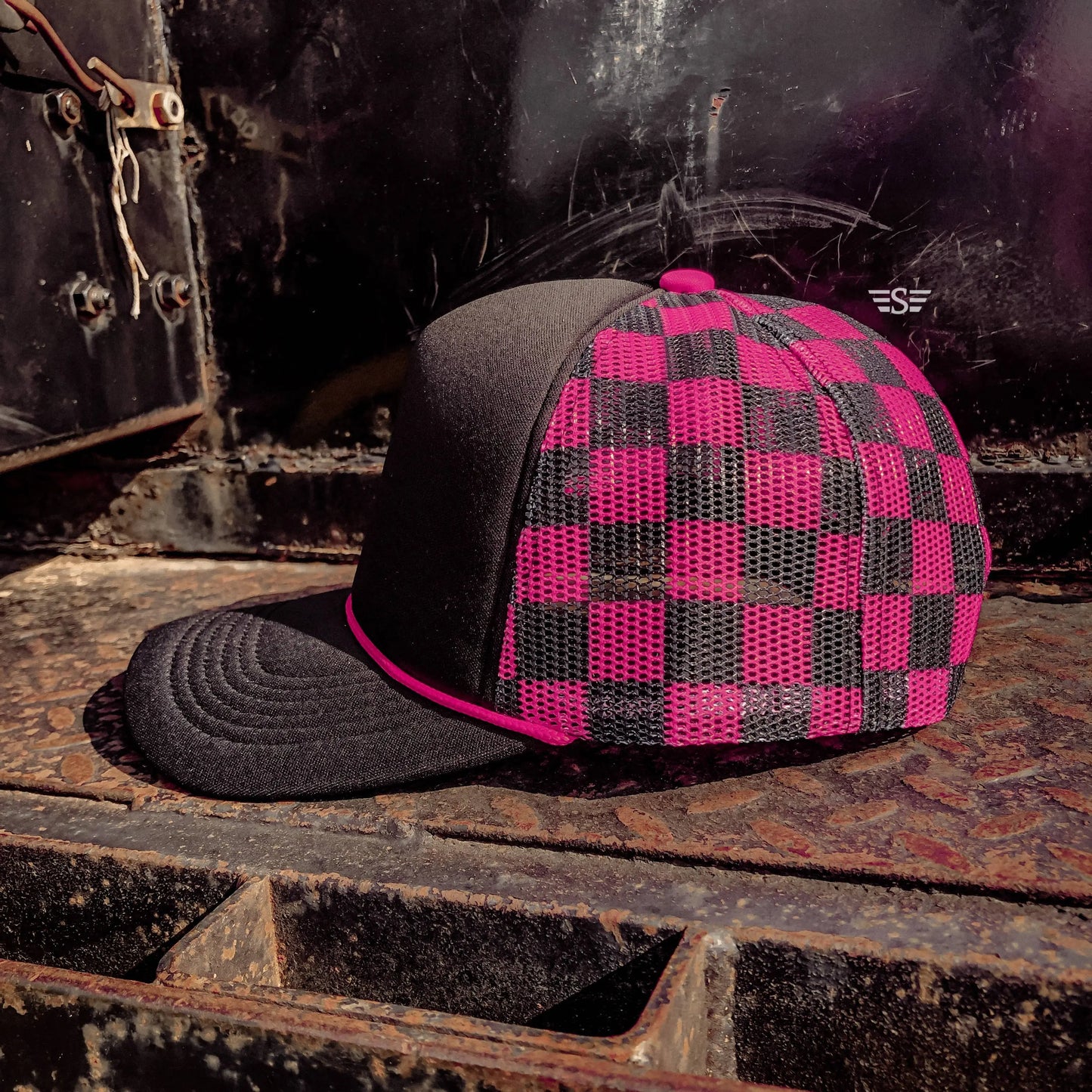 Checkered Mesh Back Foam Trucker Cap - Branded By Barta
