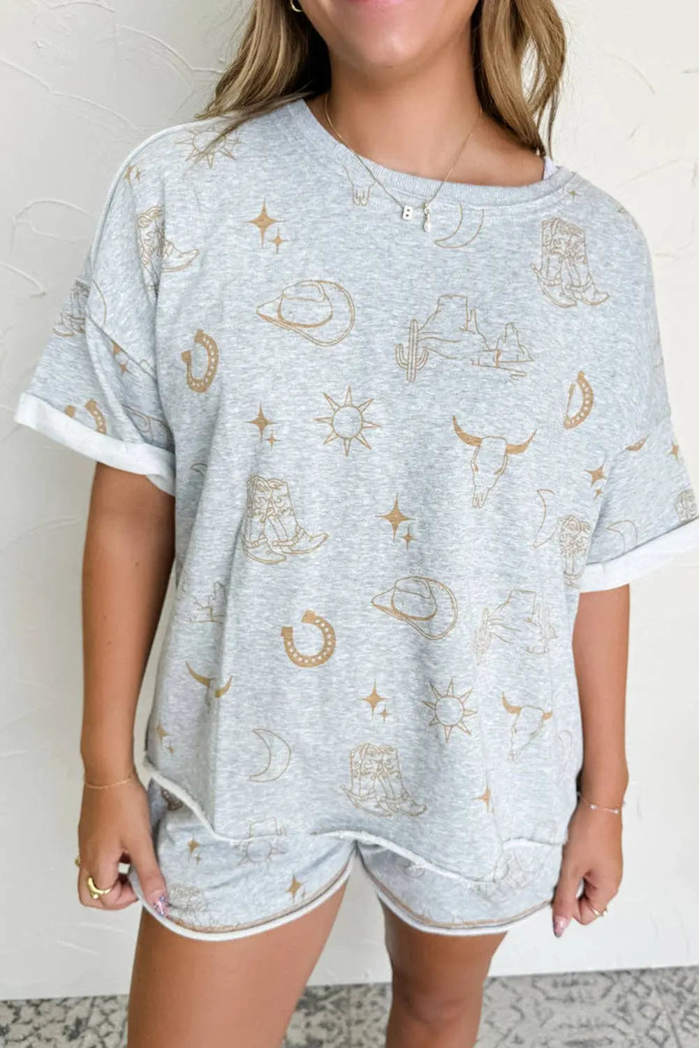 Western T-Shirt And Shorts Set - Branded By Barta