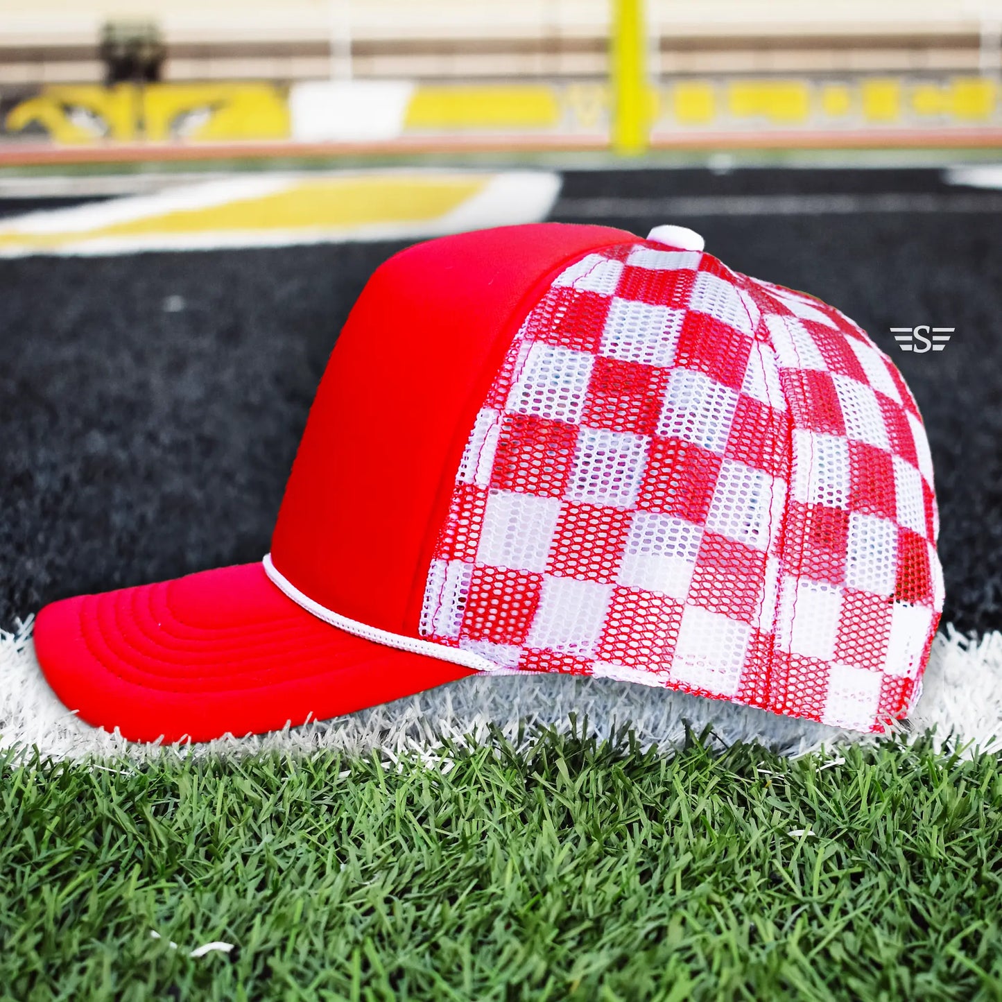 Checkered Mesh Back Foam Trucker Cap - Branded By Barta