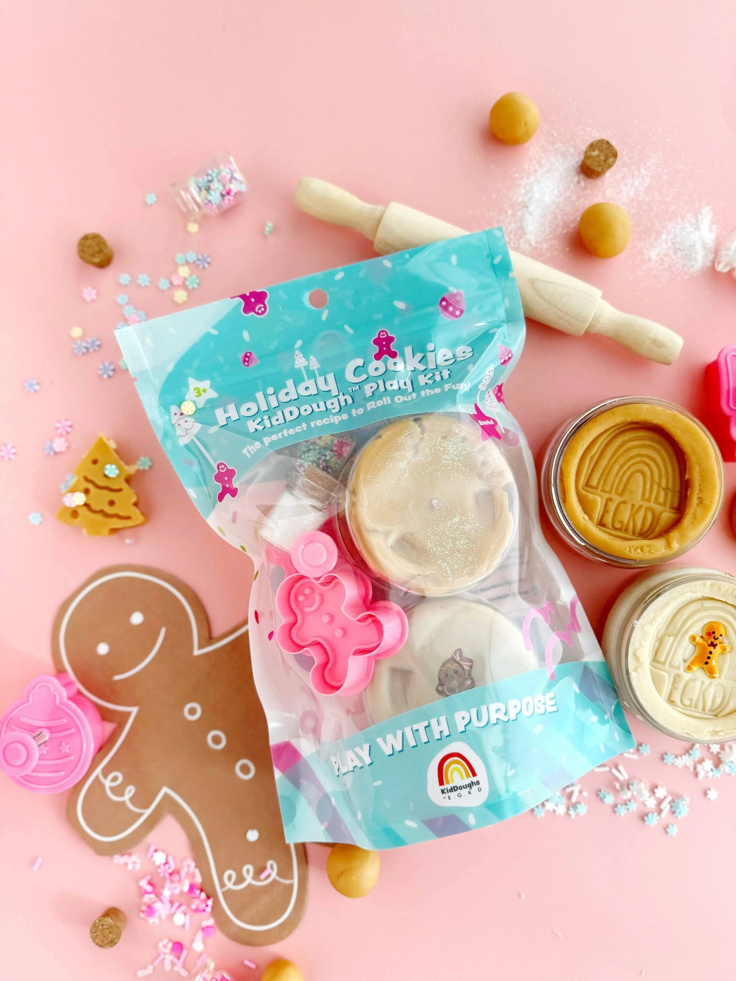 Holiday Cookies KidDough Play Kit Earth Grown KidDoughs (KidDoughs by EGKD)