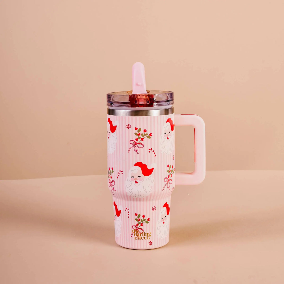 20 oz Lifestyle Flip Straw Tumbler-Holly Jolly Santa The Darling Effect