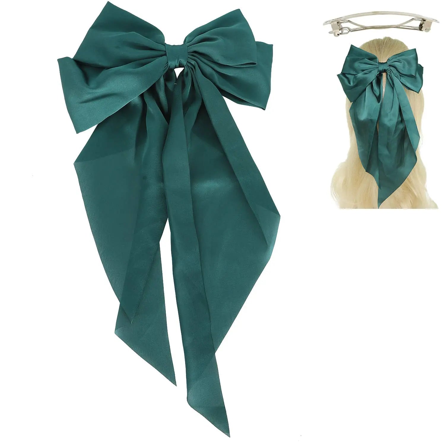 Fashion Fabric Bow Ribbon Barrette Hair Clip SP Sophia Collection