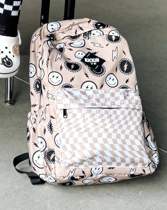 Beige Rad Vibes Mid-Size Backpack Kickin it up Socks