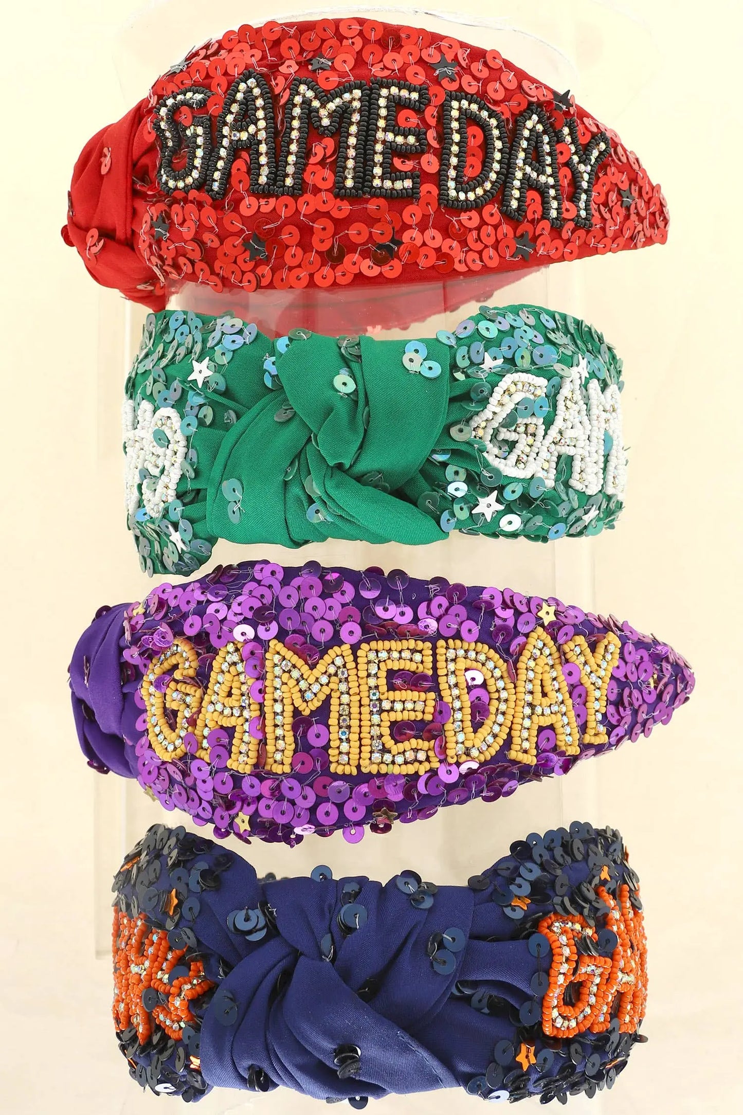 Game Day Top Knotted Jeweled Beaded Headband SP Sophia Collection