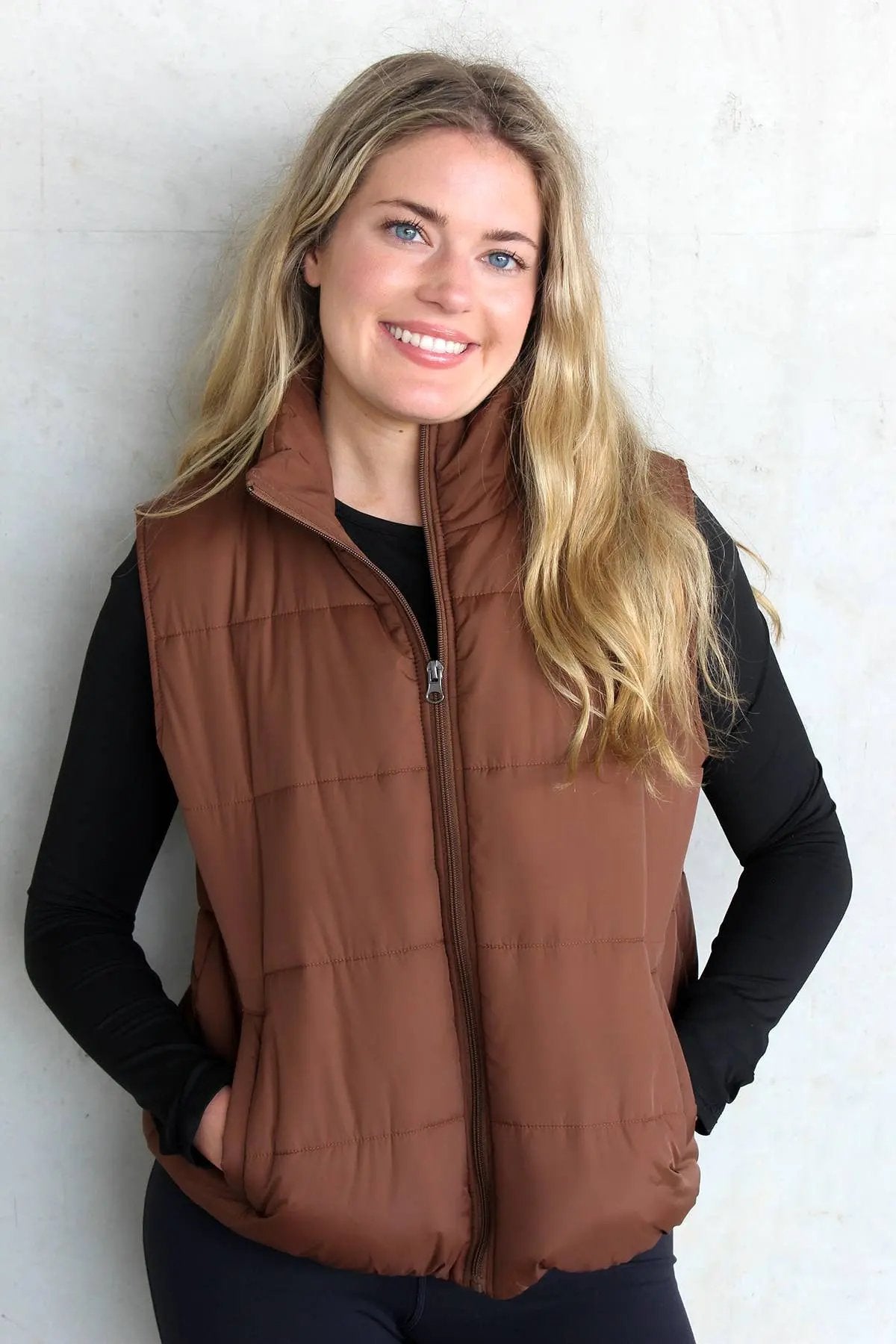 Brandy Puffy Zip-Up Vest w/ Pockets JNC RT (Jen & Co. Outlet)