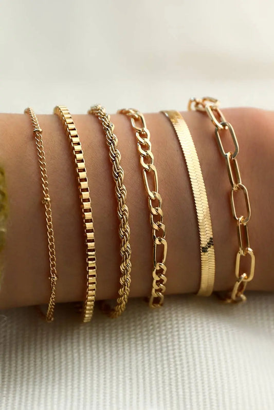 LDC Multi Layered Adjustable Chain Bracelet Set Little Daisy Closet