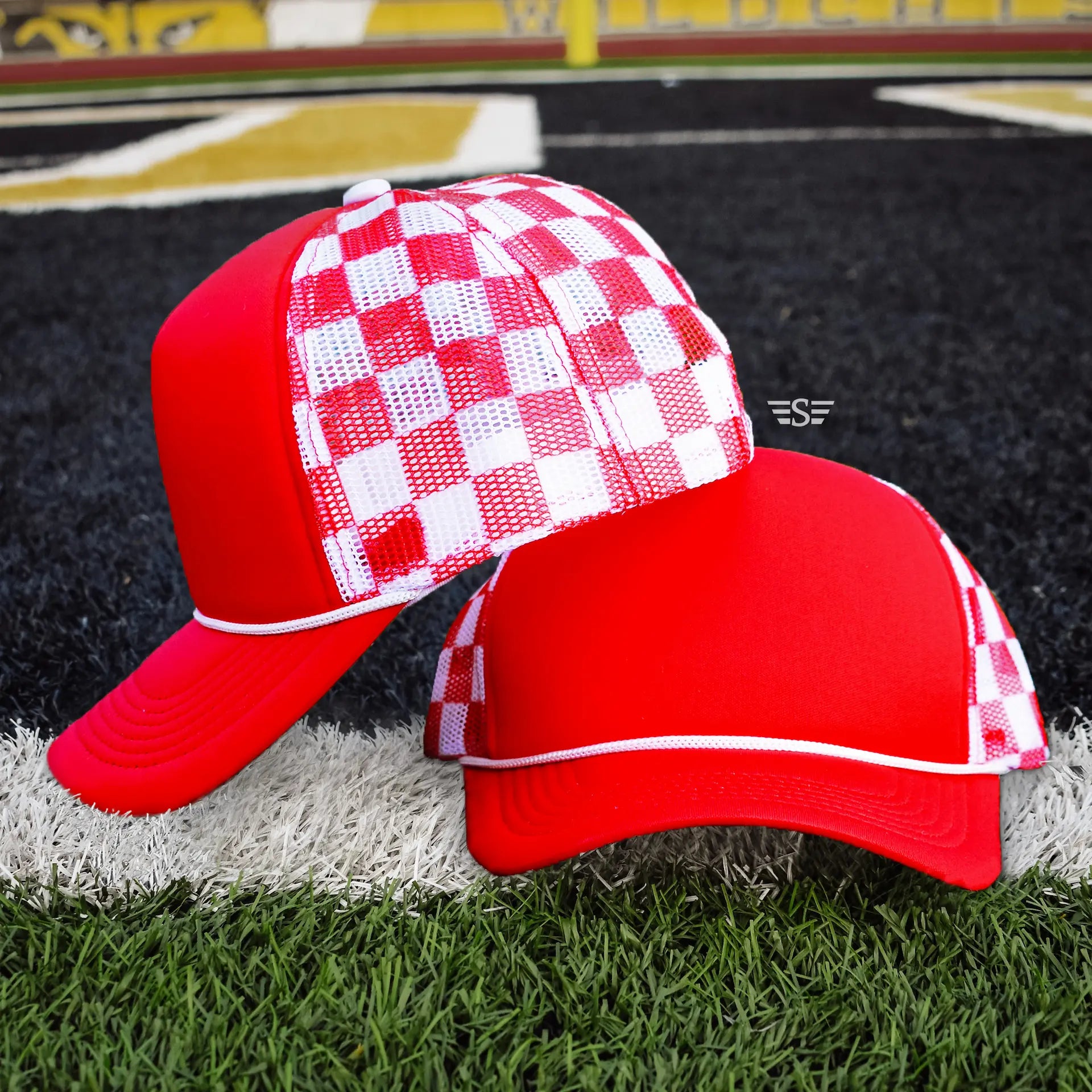Checkered Mesh Back Foam Trucker Cap - Branded By Barta