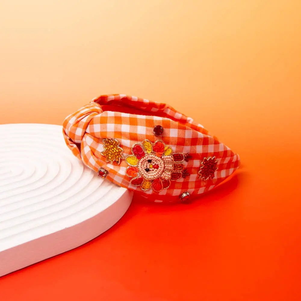 Checker Turkey Headband SP Sophia Collection