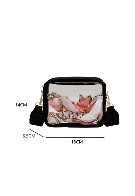 Mustard Clear PVC Leather Strap Crossbody Bag Lovesoft