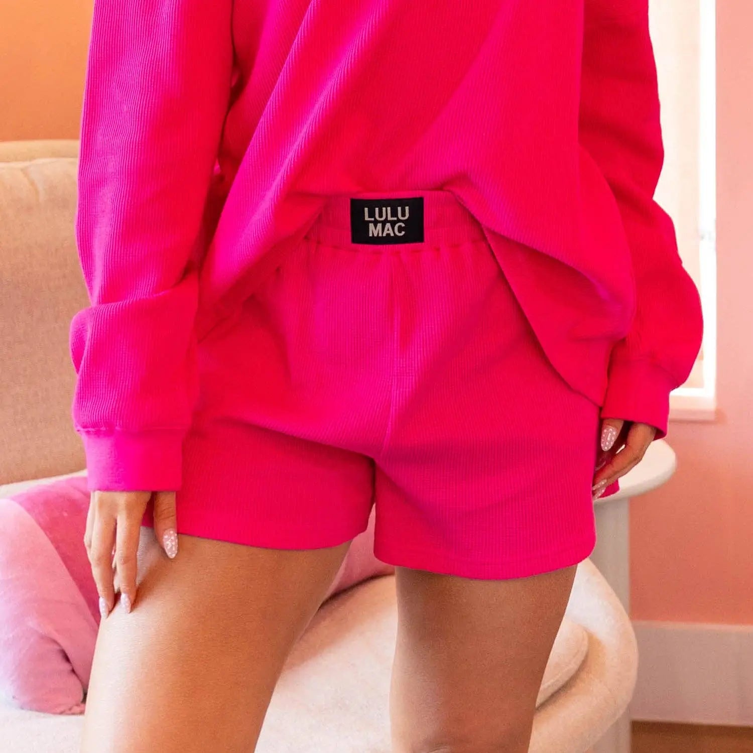 LM-WAFFLE SHORT-HOT PINK Girlie Girl Originals