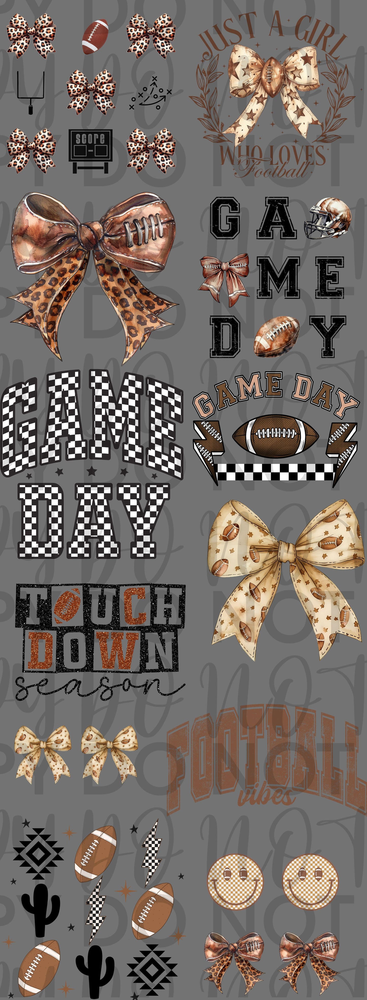 Football gameday Pre Made gang sheet