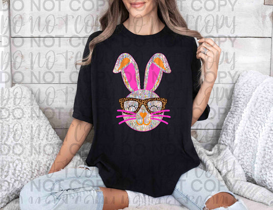 Easter Bunny with Leopard Glasses