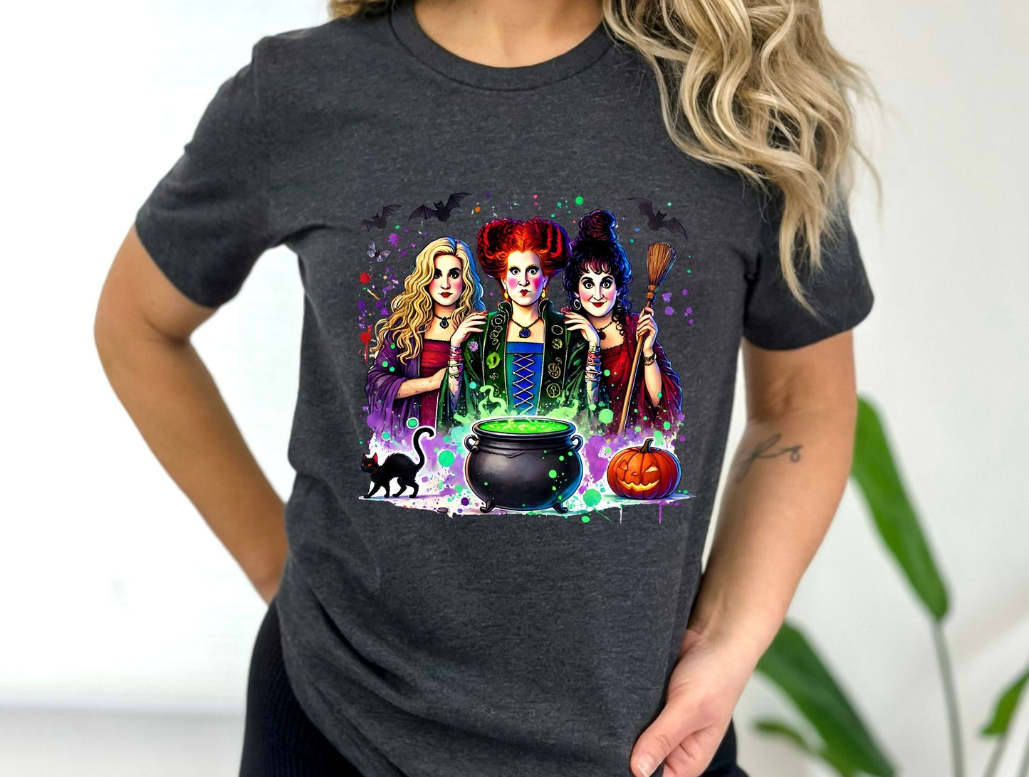 Hocus Pocus witch pot and cat