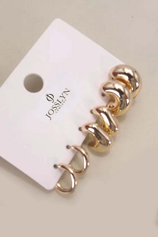 Bubble Hoop Huggie Trio Earrings Branded By Barta