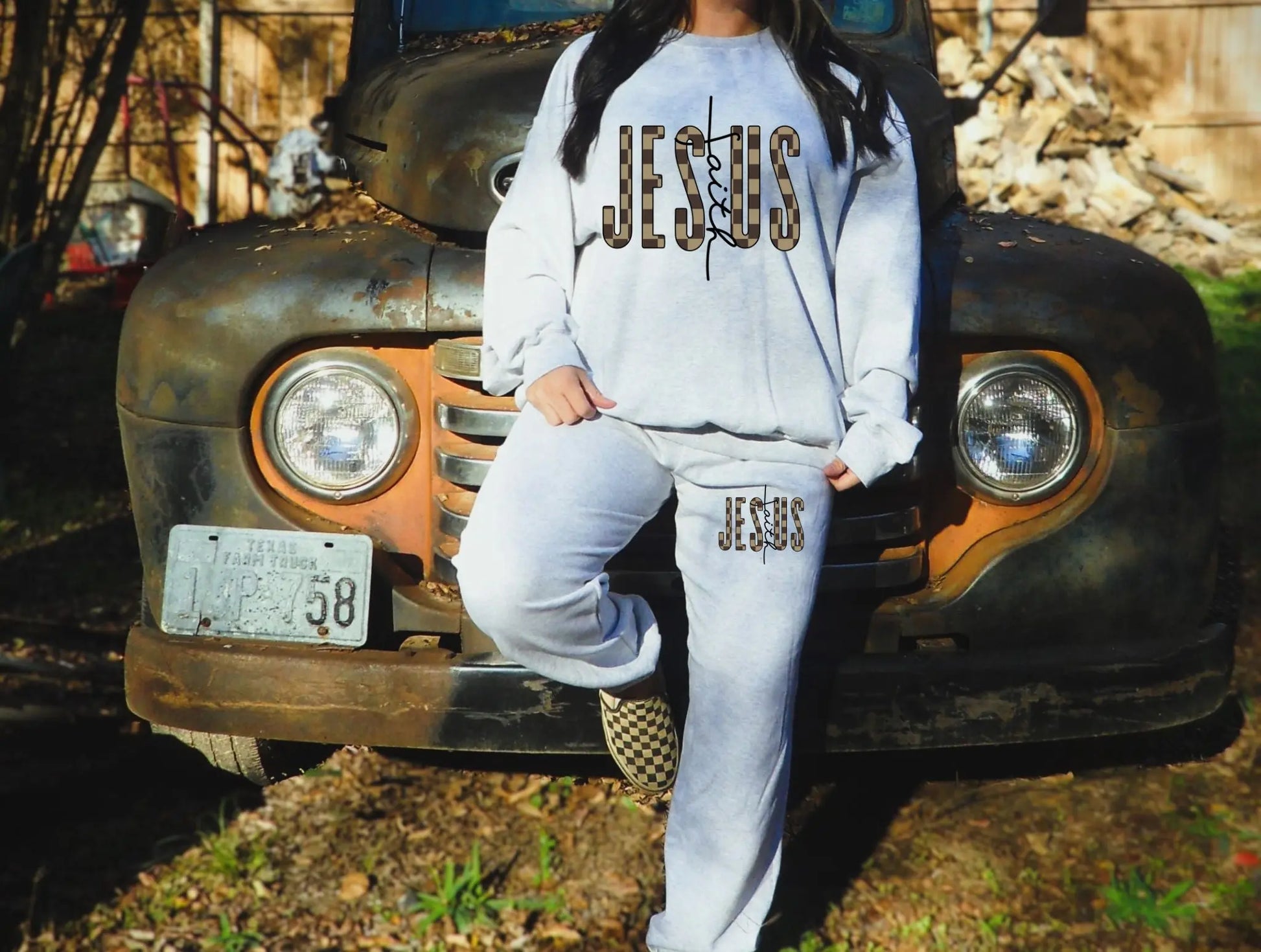 Jesus checkered with faith - Branded By Barta