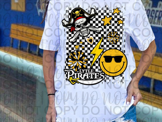 Pirates Checkered Retro Smiley