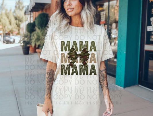 Mama stacked camo with bow