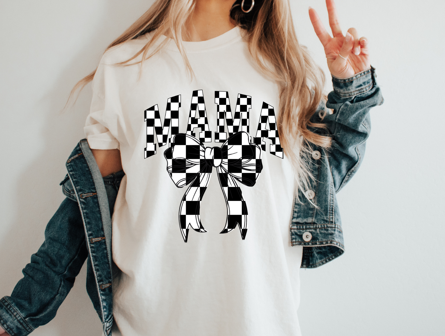 Mama Checkered With Bow